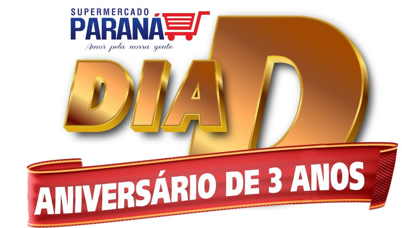 Imagem de compartilhamento para o artigo DIA D do Supermercado Paraná celebra aniversário de 3 anos com o dia mais barato do ano em Costa Rica, Figueirão e Alcinópolis da MS Todo dia